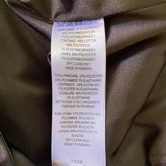 French Connection Black Snake Skin Print Sheath Dress, 3/4-Sleeve Women's Size 6 - Picture 9 of 11